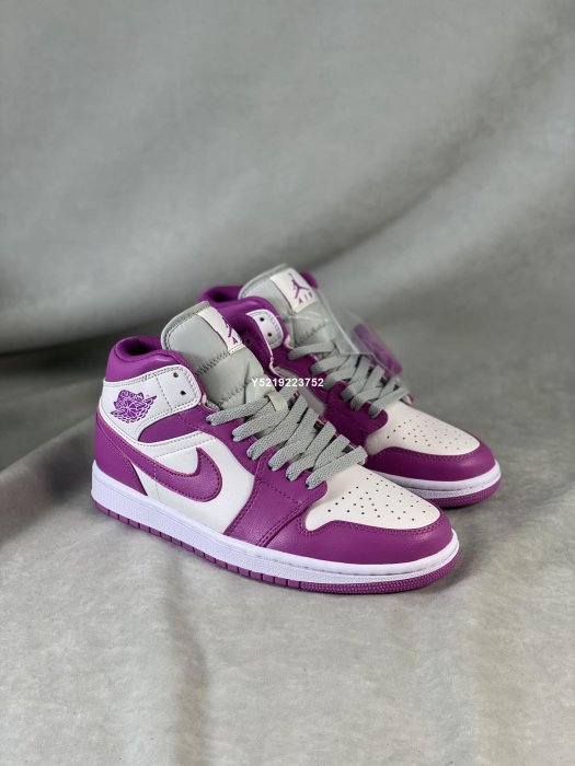 Nike Air Jordan 1 Mid Magenta  灰紫 高幫  跑步鞋 男女鞋 BQ6472-501