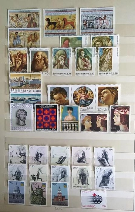 【二手】共26年的圣馬力諾1964-89年大全套郵冊1本。不包括小型 郵票 錢幣 收藏幣 【伯樂郵票錢幣】-1196