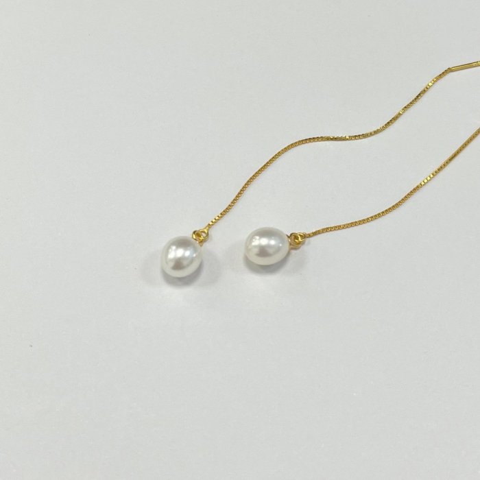 天然淡水珍珠耳線女925純銀輕奢高級感耳環復古溫柔氣質耳飾DQ025