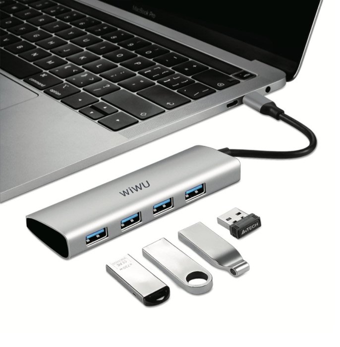 免運 台灣公司貨 BSMI認證 WiWU Alpha A440 Type-C轉USB 3.0 (4埠USB Hub)