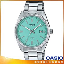 【柒號本舖】CASIO卡西歐 EDIFICE 簡約石英鋼帶錶-湖水綠 # MTP-1302PD-2A2 (台灣公司貨)