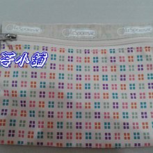 苓苓小舖╭☆美國【Lesportsac】專櫃正品~超低價優惠 可愛小方格收納袋-F-白系($1元起標)╭☆特價**