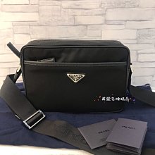 《真愛名牌精品》PRADA 2VH048 Fabric 黑尼龍雙拉鍊 相機包/側背包 (無小包) *全新*