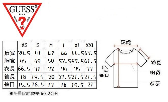 ☆【GUESS館】☆【GUESS倒三角LOGO印圖短袖T恤】☆【GS001A3】☆(M-L)