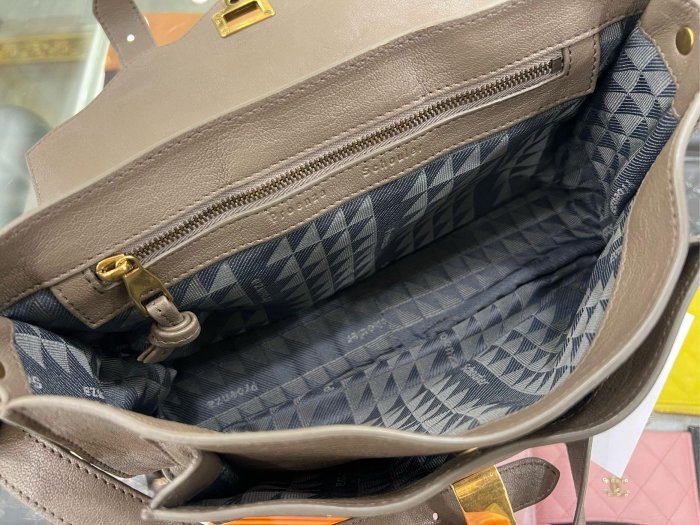 ㊣東區正精品㊣Proenza Schouler PS1 Tiny 灰色全皮金釦釦式翻蓋斜背包兩用包 RZ4380