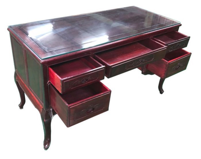 樂居二手傢俱(中) 便宜2手傢俱拍賣 RW122303*紅木5抽主管桌 辦公桌*2手桌椅 餐桌 會議桌 辦公桌