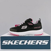 SKECHERS DYNAMIC TREAD 中童 黑粉色 魔鬼氈 運動 休閒鞋 302425LBKLV