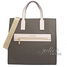 【茱麗葉精品】全新精品 MICHAEL KORS 專櫃商品 KENLY 滿版字母手提兩用包.深咖/粉 現貨