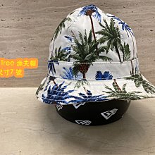 小尺寸7號一頂 New Era Japan 橄欖樹 Palm Trees 白底漁夫帽 日本線 Bucket Hat