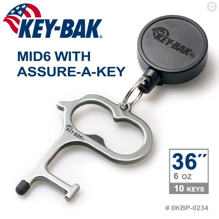 【IUHT】KEY BAK MID6 系列中型 36”伸縮鑰匙圈+Assure-A-Key多功能指環#0KBP-0234