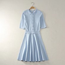 特價＝86號店=英國TED BAKER 原價159 舒適針織面料 小香風 包布扣 女長袖連身裙 如圖色 4號