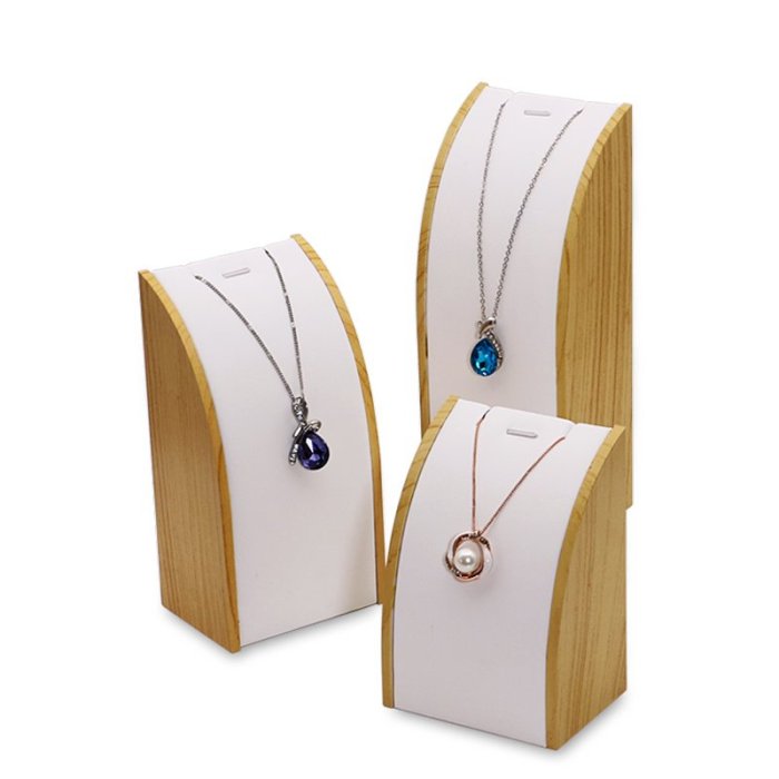 hello小店-實木項鏈架子展示架珠寶展示道具弧面套鏈座掛件座三件套項鏈架#飾品盒#戒指盒#