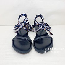 遠麗精品(桃園店) C0881 Dior黑色彩色編織帶涼鞋