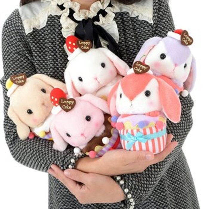 日本AMUSE可愛軟萌杯子蛋糕兔子垂耳兔毛绒玩具送女生禮物聖誕交換禮物
