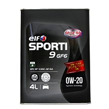 【易油網】【缺貨】ELF SPORTI 9 GF6 0W20 SP 節能機油 缸內直噴 怠速熄火 日本原裝