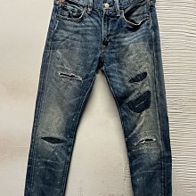 RALPH LAUREN支線 DENIM & SUPPLY 破壞加工SLIM牛仔褲 直筒褲  W28腰#1302