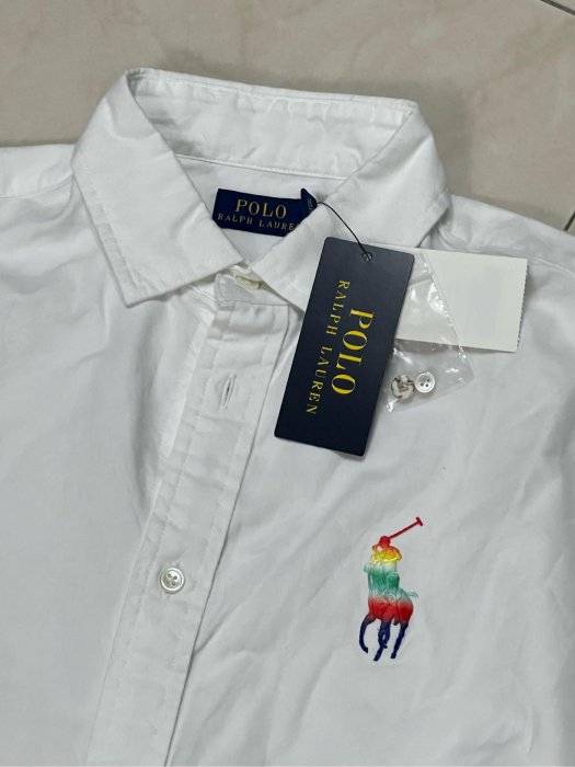 全新 正品POLO RALPH LAUREN  RL 女大人彩馬logo白襯衫尺寸8