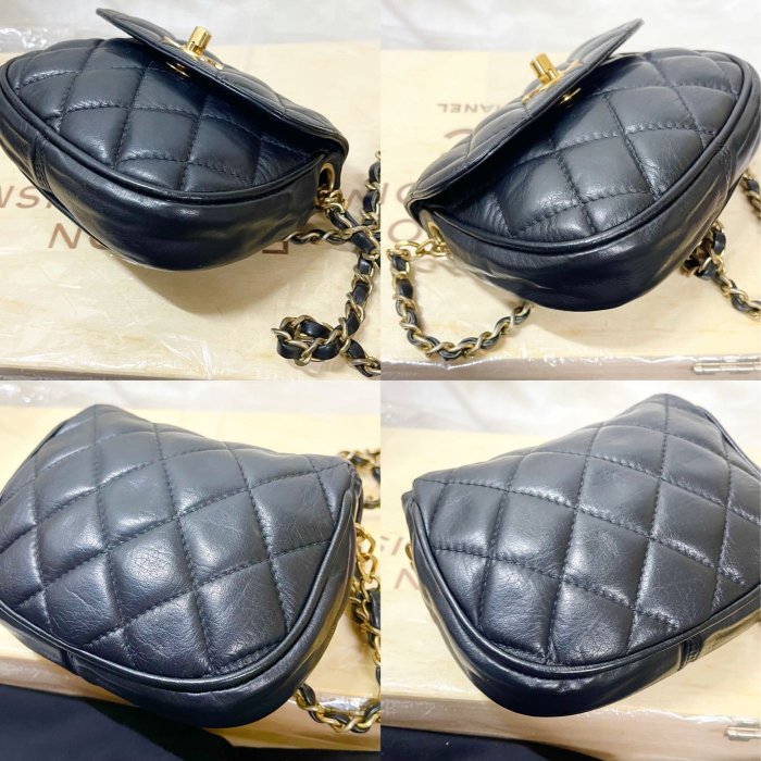 22弄 Chanel vintage 16.5cm 斜背/腰包 兩用 羊皮 金鏈 小廢包 小豬包 元寶包 腰包 小包