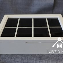 （台中 可愛小舖）日式簡約鄉村風格－簡約木製白色8小格收納盒手飾盒小物盒居家擺飾裝飾櫥櫃裝飾送禮收藏