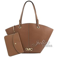 【茱麗葉精品】全新精品 MICHAEL KORS 專櫃款 IZZY 金屬LOGO荔枝皮革肩背托特包.咖 現貨