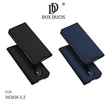--庫米--DUX DUCIS NOKIA 5.3 SKIN Pro 奢華簡約側翻皮套 可站立 可插卡 保護套