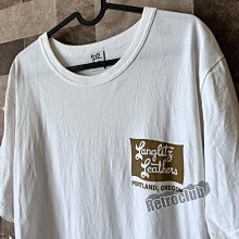 Retro CLUB【一元起標】【二手】美國品牌 LANGLITZ LEATHERS 日製 白色 復古短T LOGO設計 美式風格 F24441