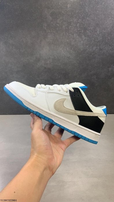 Nike 滑板鞋 SB Dunk Low Pro Laser Blue 白時尚 男鞋 休閒鞋 BQ6817-101公司級