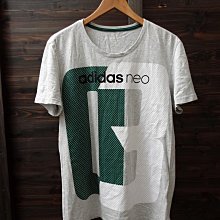 CA 愛迪達 adidas 淺灰 純棉 休閒短t A/L 一元起標無底價P118