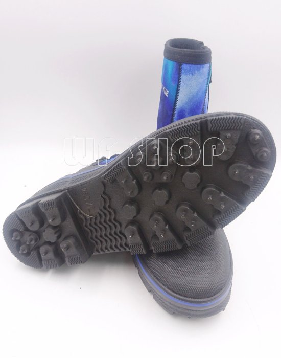 【WF SHOP】台灣製造YONGYUE 長筒藍迷彩 60釘磯釣釘鞋 耐硬剛釘底 防滑鞋 磯釣鞋 釣魚鞋《公司貨》