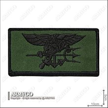 【ARMYGO】美國海豹部隊繡章(綠色) (5 x 10 公分)