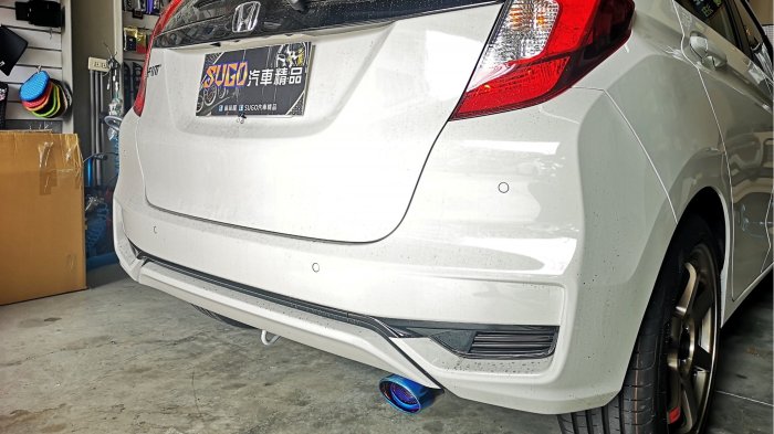 SUGO汽車精品 本田 HONDA FIT 3/3.5代 專用鈦藍尾飾管