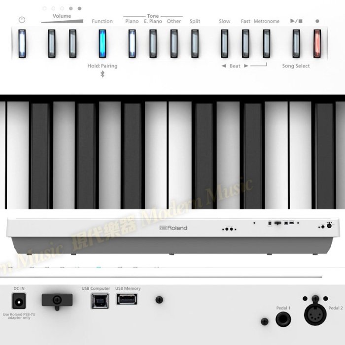 【現代樂器】24期0利率！Roland FP-30X WE 白色款 88鍵數位電鋼琴 日本樂蘭 FP-30新版FP30X