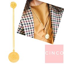 CINCO 葡萄牙精品 MARIA NECKLACE 925純銀鑲24K金 硬幣項鍊 經典圖騰款