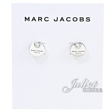 【茱麗葉精品】全新精品 MARC JACOBS M0009789 圓盤LOGO水鑽鑲嵌耳環.銀 現貨