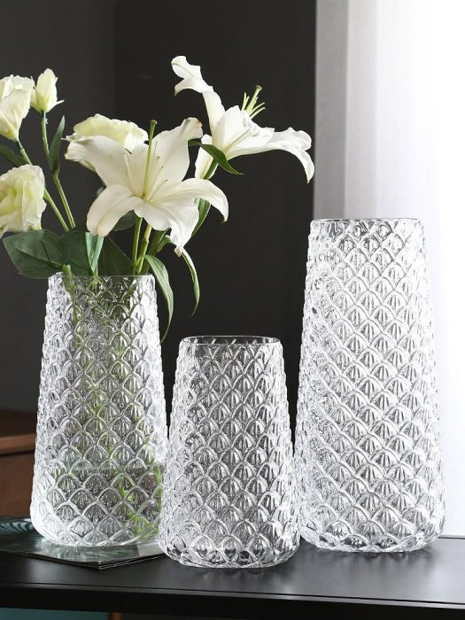 北歐輕奢透明玻璃花瓶大水培客廳餐桌創意裝飾擺件干花插花器簡約台北有個家