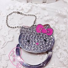 ♥小花花日本精品♥ Hello Kitty精美掛勾包包掛耐重好攜帶大臉造型粉紅蝴蝶結白色滿鑽勾00810906