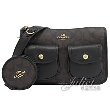 【茱麗葉精品】全新精品 COACH 專櫃商品 C5675 PENNIE 印花拼接皮革二合一斜背包.深咖/黑 現貨