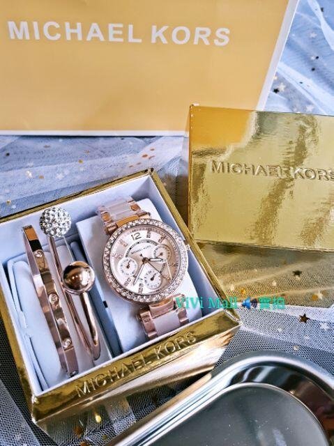 『Marc Jacobs旗艦店』Michael Kors⌚正品實拍美國代購｜MK6110｜MK三件式手錶手環限量套裝組