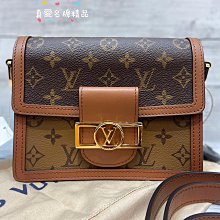 《真愛名牌精品》LV M45959 MINI DAUPHINE 迷你雙色兩用包*9成新*64158(代購)