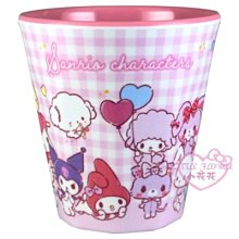 ♥小花花日本精品♥Hello Kitty 美樂蒂 酷洛米 三麗鷗 無把美耐皿杯 水杯 飲料杯 茶杯 ~3