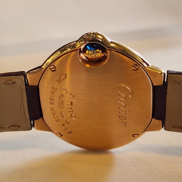 【個人藏錶】 CARTIER 卡地亞 WGBB0007  小型 藍氣球 18K玫瑰金 石英錶 28mm 2020年 台南二手錶