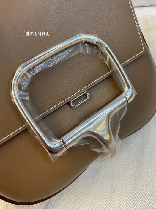 《真愛名牌精品》Hermes Della Cavalleria Mini 大象灰 銀釦 斜背包/屁股包 *全新品*代購