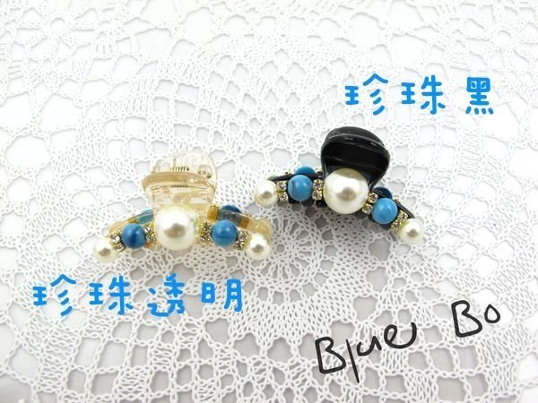 ~*BlueBo*~韓國飾品 波西米亞風  大小土耳其藍石小鯊魚夾 抓夾/盤髮夾~3.8cm