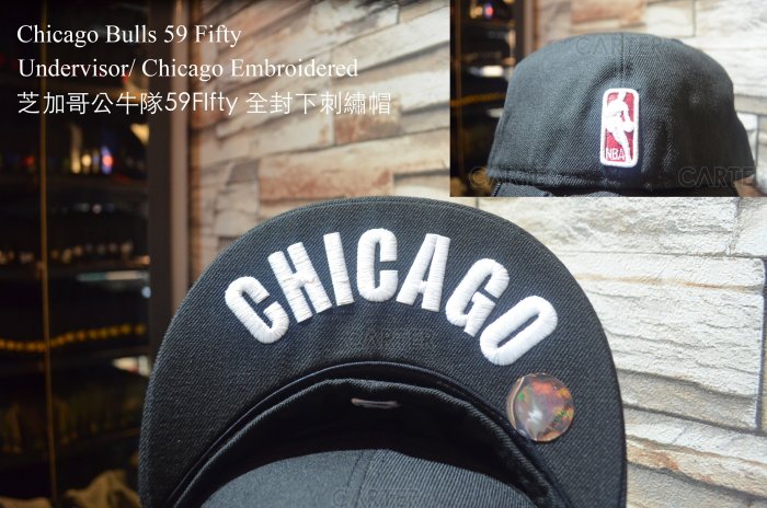 New Era x NBA Chicago Bulls 芝加哥公牛隊下刺繡Chicago 全封尺寸帽