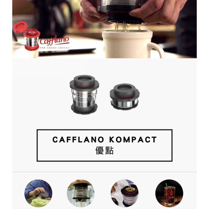 ✨愛鴨咖啡✨韓國 CAFFLANO KOMPACT 隨身按壓咖啡萃取機 咖啡濾杯 免濾紙濾杯 可以隨身攜帶的愛樂壓