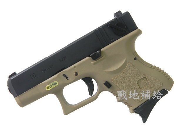 【戰地補給】台灣製WE葛拉克G26單/連發沙色金屬滑套瓦斯槍(滑套可動可後定，後座力大)