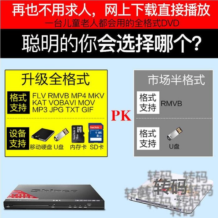 全格式新科DVD播放機家用vcd高清EVD光碟機兒童CD播放器