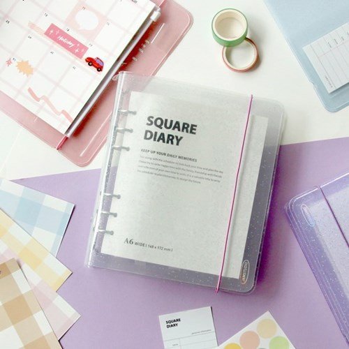 ❅PAVEE❅ 韓國Jamstudio~ Square Diary A6 Wide 光彩閃耀 寬版活頁萬年萬用手冊手帳