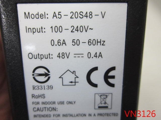 【全冠】A5-20S48-V 網路變壓器 電源轉換器 48V0.4A (VN3126.VN3322)