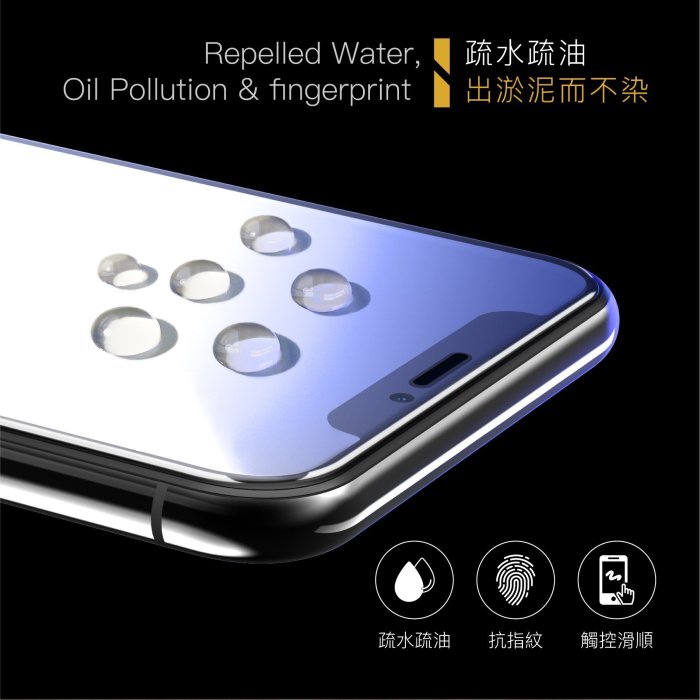 【抗藍光 有效阻隔46.9%】藍光盾 2.5D 滿版 9H 玻璃保護貼，iPhone 11 Pro Max